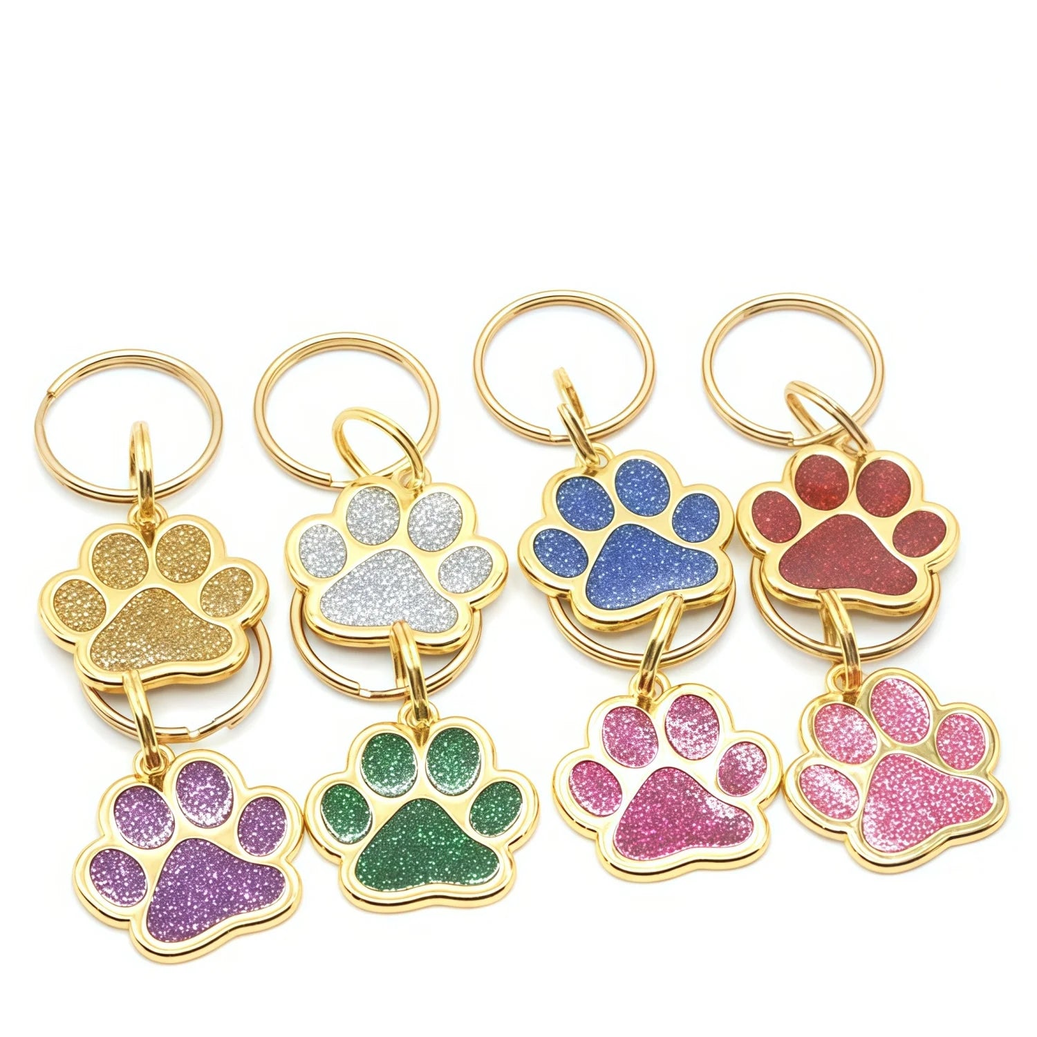 Personalisierter Pfotenanhänger Gold – Graviertes Namensschild für Hunde & Katzen